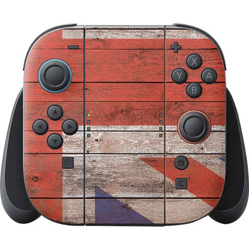 United Kingdom Flag Dark Wood Nintendo Skins